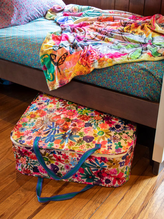 Happy XL Zip Tote Bag // Grateful