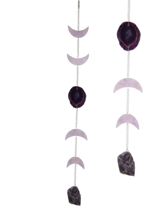 Hanging // Amethyst Moon Phase // 45cm