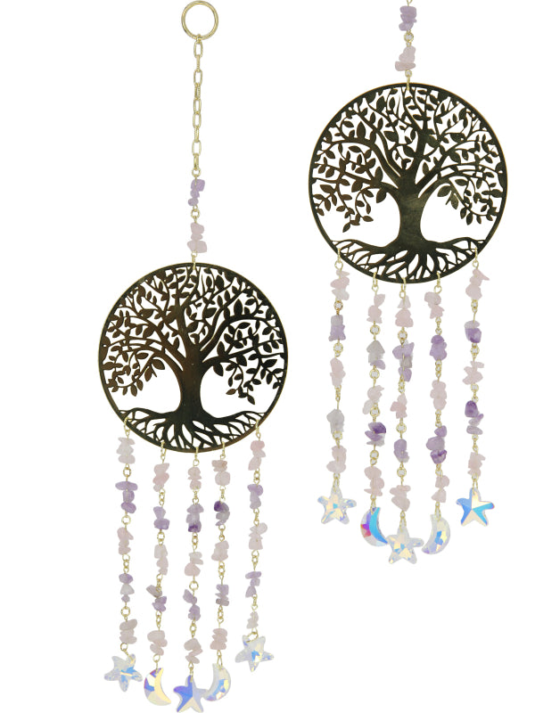Hanging // Gold Tree of Life with Amethyst