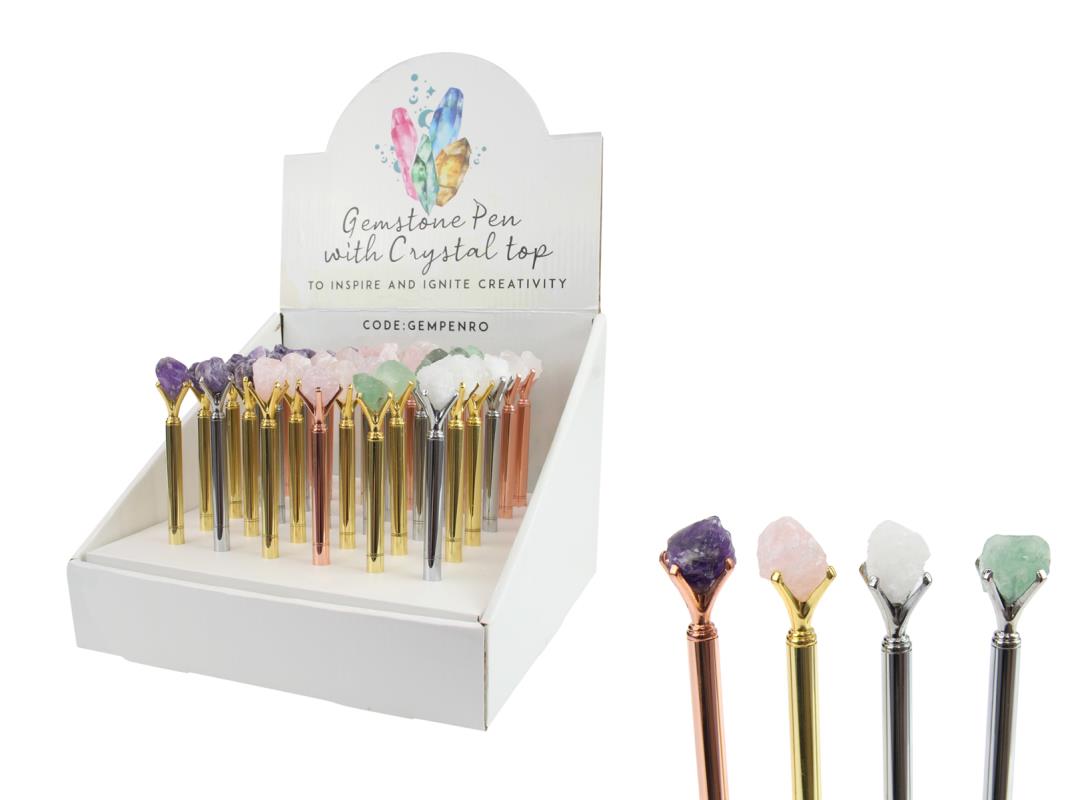 Pen // Gemstone with Rough Crystal