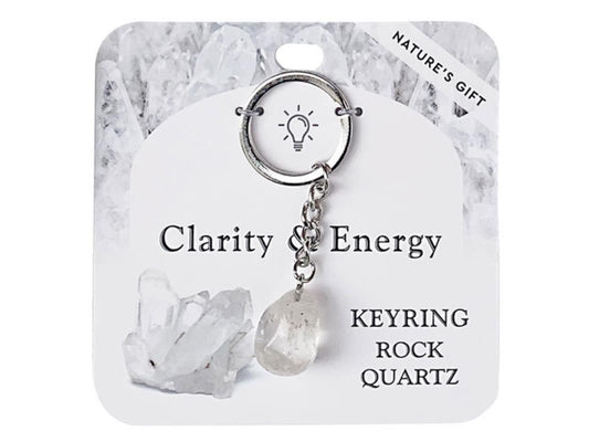 Crystal // Wellness Gemstone Keyring // Rock Quartz