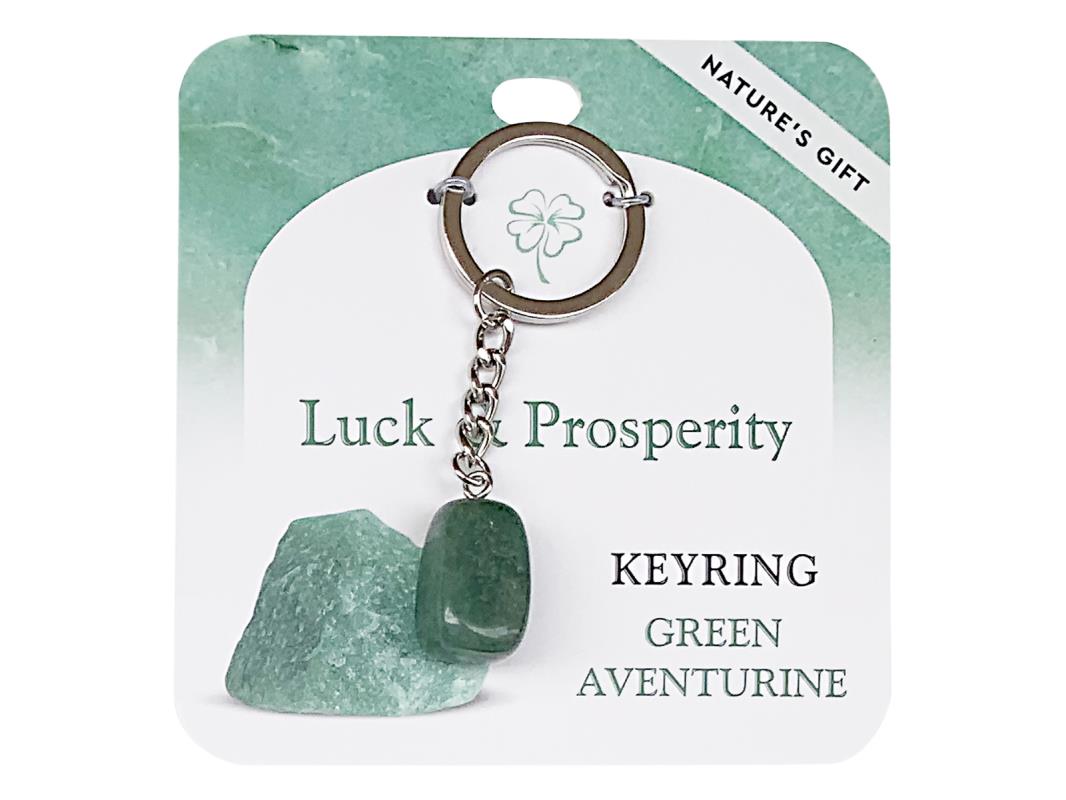 Crystal // Wellness Gemstone Keyring // Green Aventurine