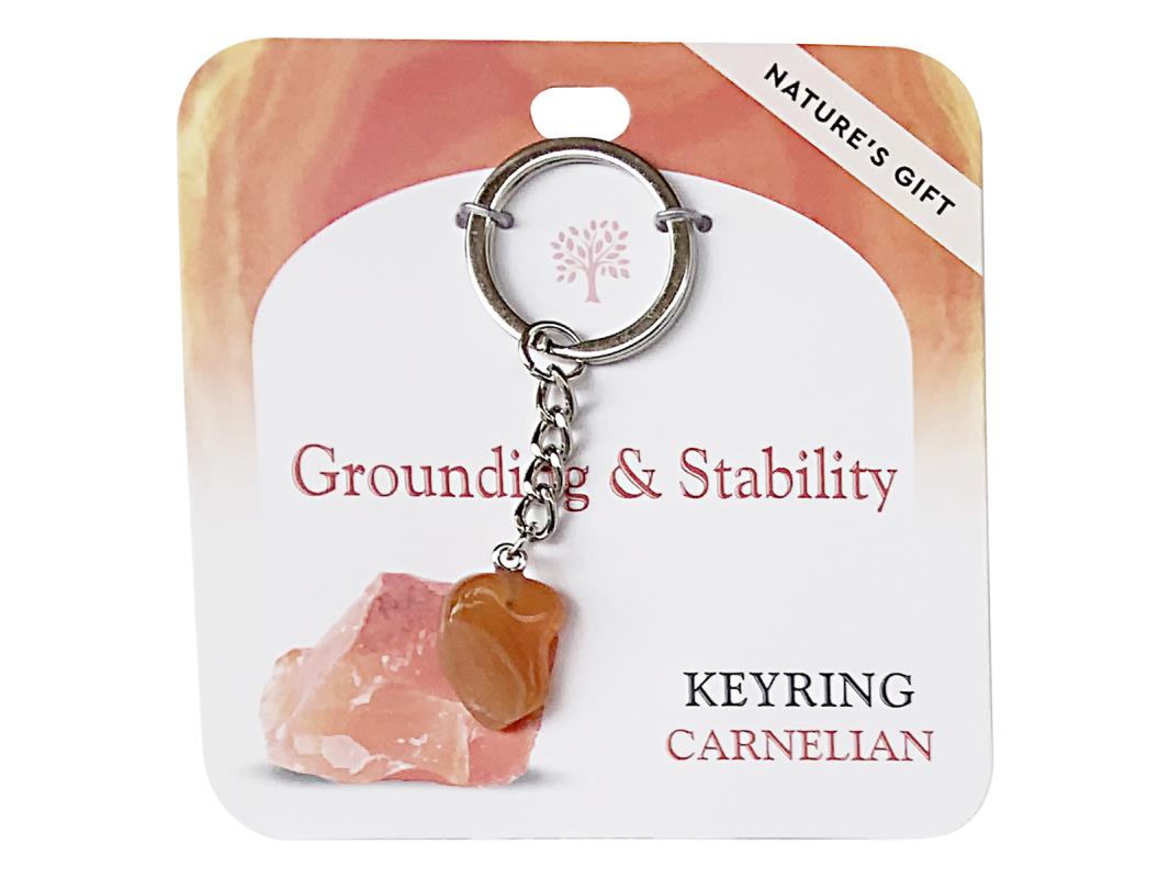 Crystal // Wellness Gemstone Keyring // Carnelian