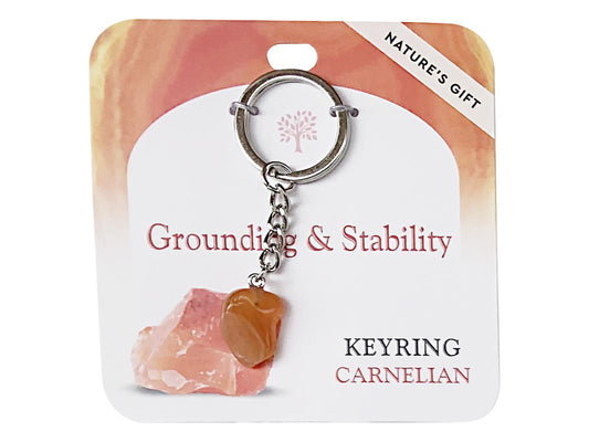 Crystal // Wellness Gemstone Keyring // Carnelian