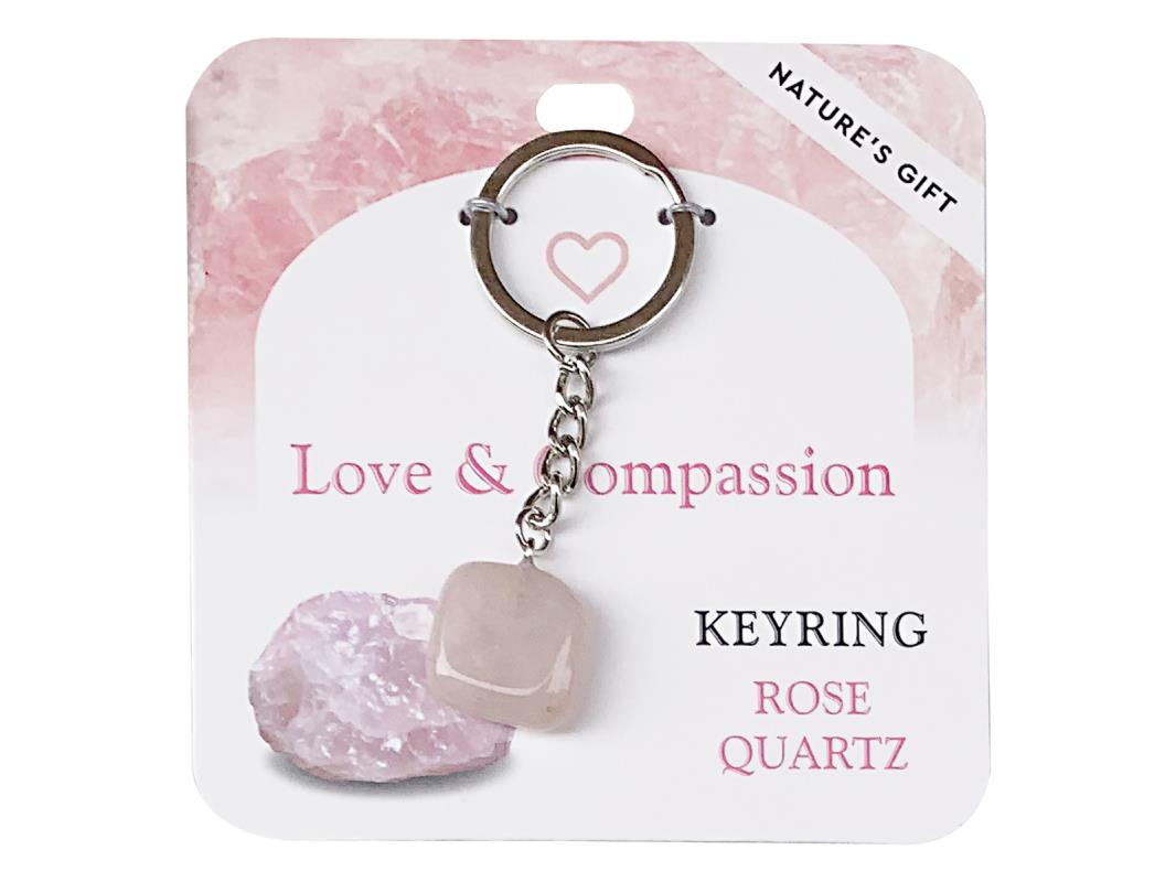 Crystal // Wellness Gemstone Keyring // Rose Quartz
