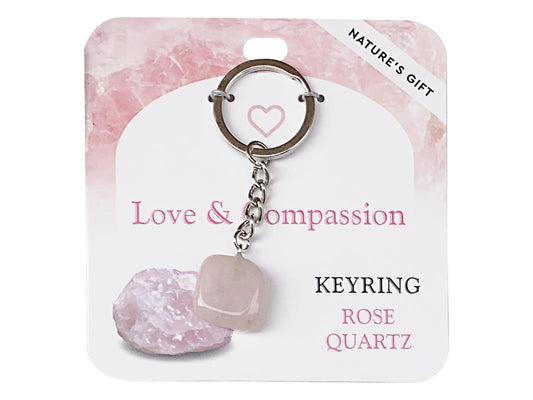 Crystal // Wellness Gemstone Keyring // Rose Quartz