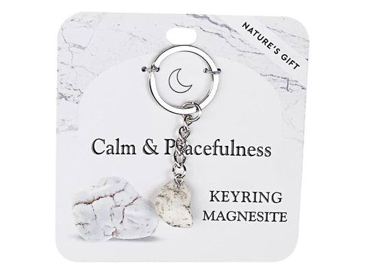 Crystal // Wellness Gemstone Keyring // Magnesite