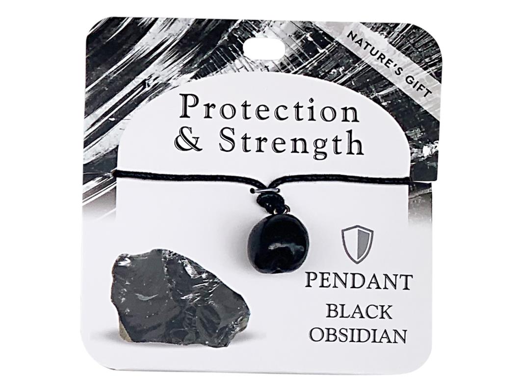 Crystal // Wellness Gemstone Pendant // Black Obsidian