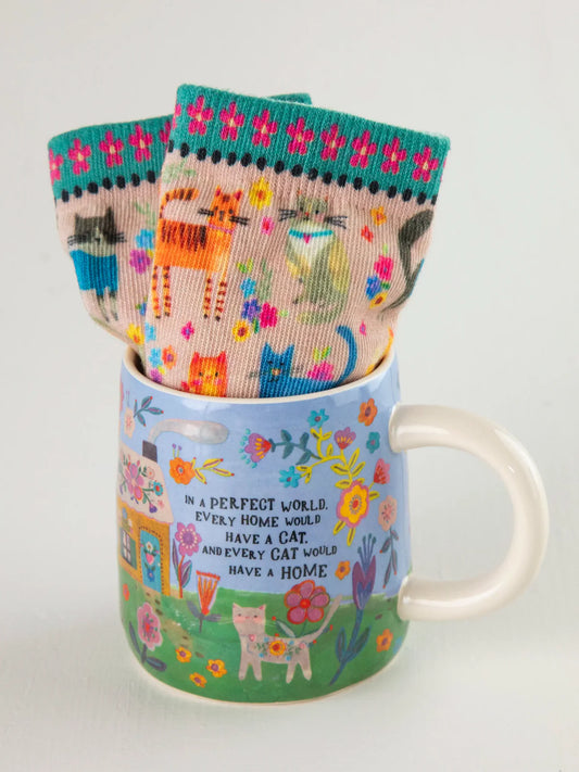Mug & Sock Set // Every Cat Has A Home