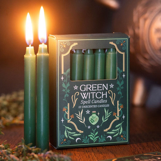 Candle // Green Witch Spell Candles // 12 Pack