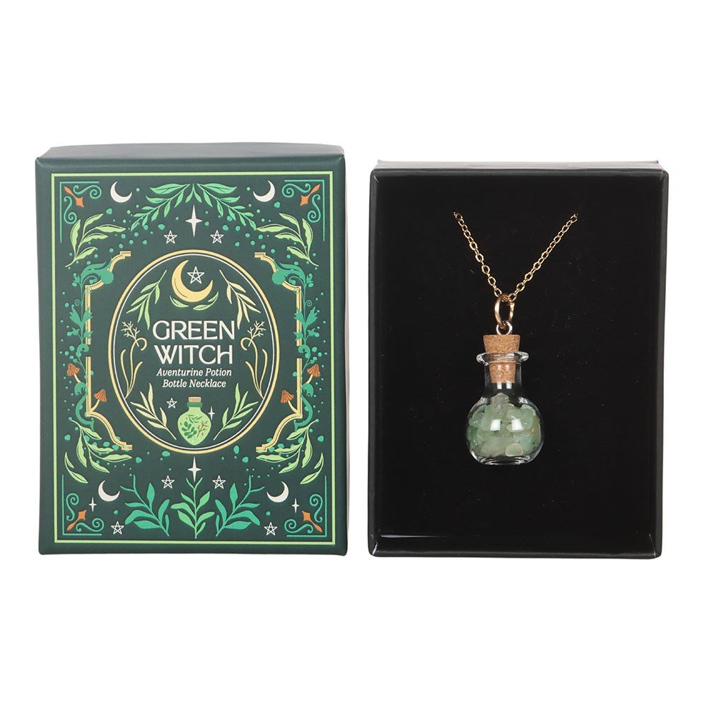 Necklace // Green Witch Aventurine Potion Bottle