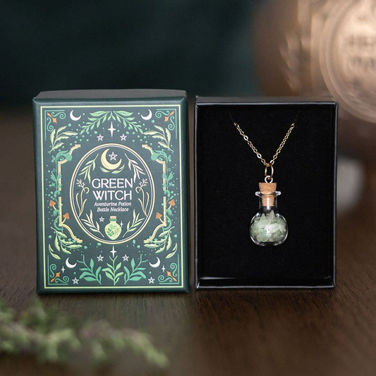 Necklace // Green Witch Aventurine Potion Bottle