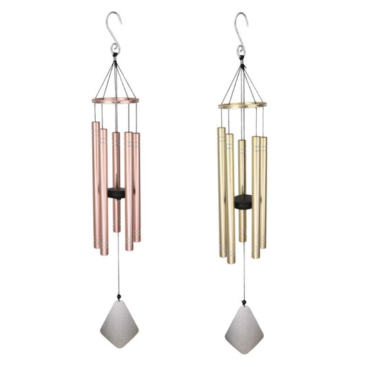 Wind Chime // Gold/Pink 5 Tube Wind Chime // 91cm
