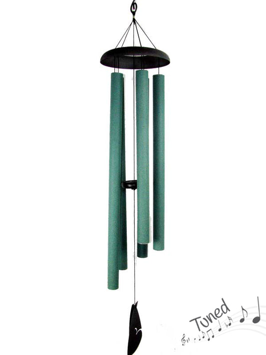 Wind Chime // 5 Tube Green Tuned Wind Chime // 130cm