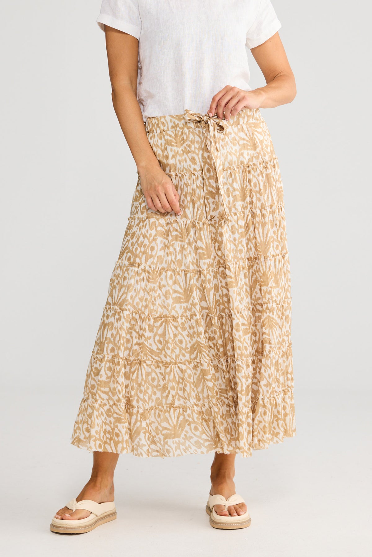 Vacation Skirt // Taupe Spring Fan