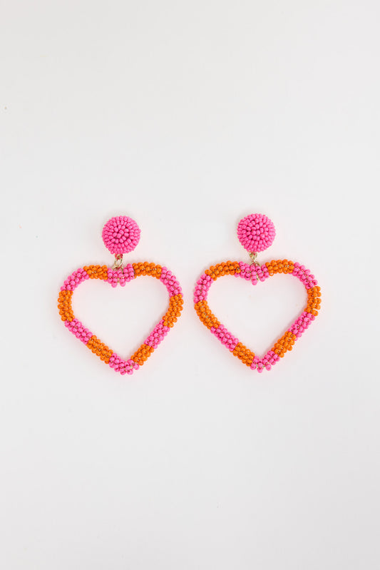 Hearts Earrings // Pink