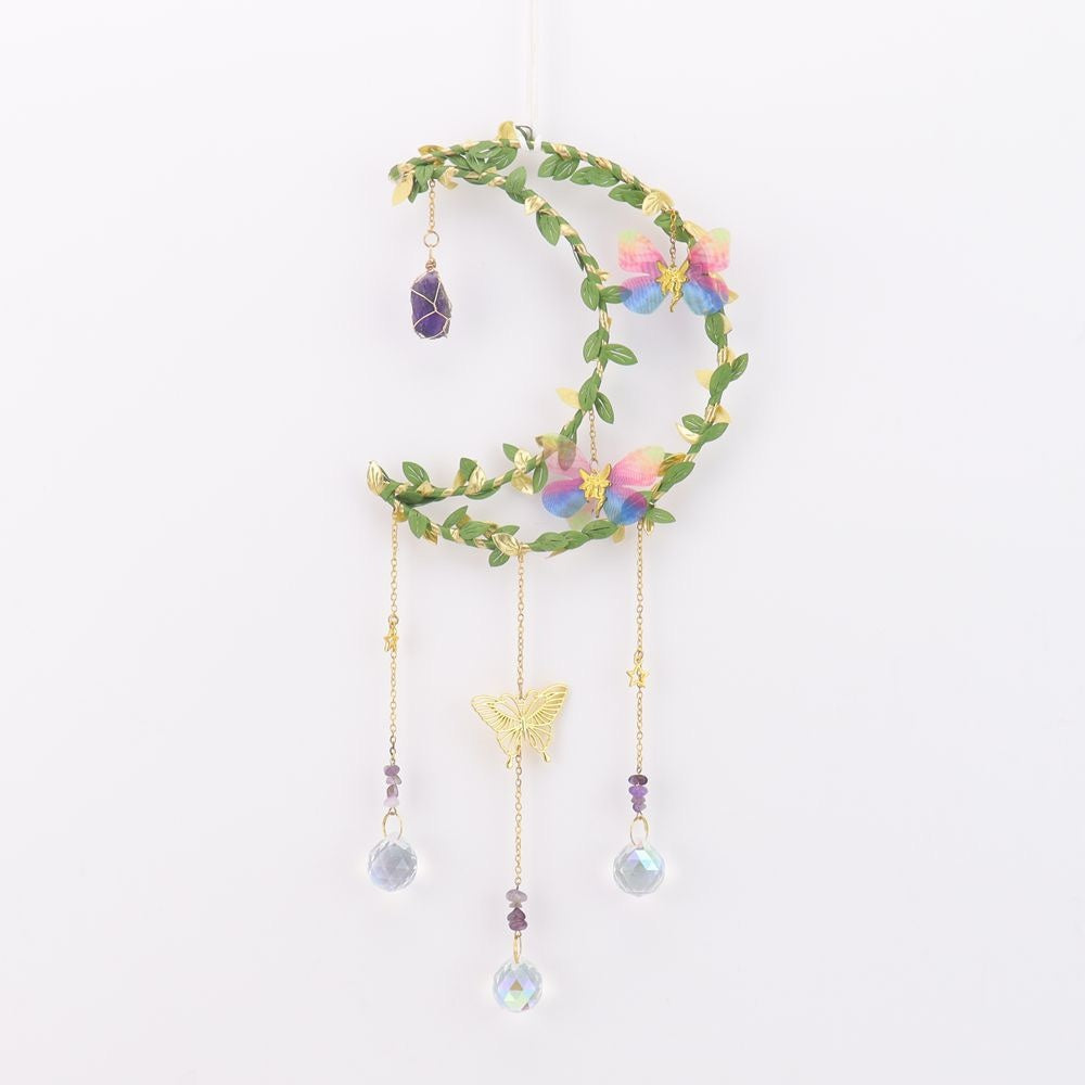 Hanging // Crystal Crescent Moon // Amethyst