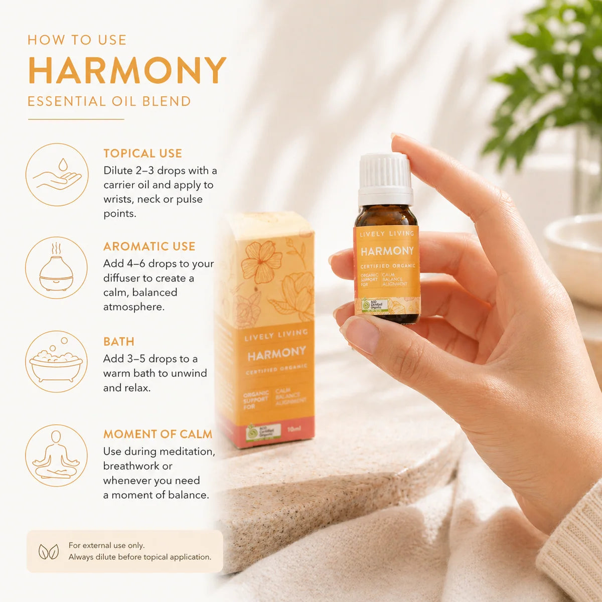 Lively Living // Harmony ACO Certified Organic Essential Oil // 10ml