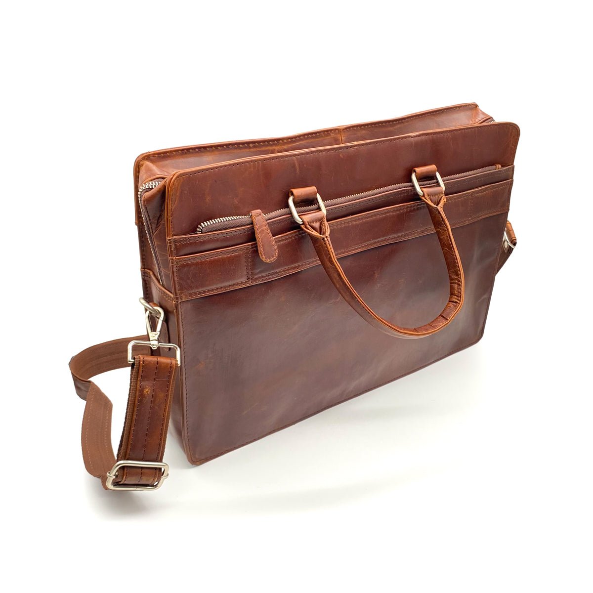 Handmade Leather Bag - (VLB100) - Vintage World Australia - 3