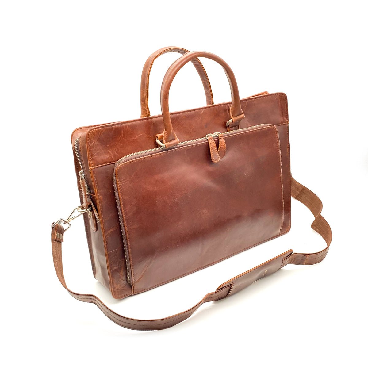 Handmade Leather Bag - (VLB100) - Vintage World Australia - 4