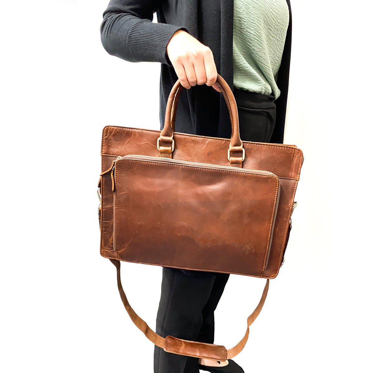 Handmade Leather Bag - (VLB100) - Vintage World Australia - 8