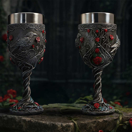 Goblet // Twilight Bloom Gothic Raven // 19.6cm