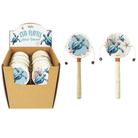 Wooden Hand Drum // Turtle Design // 20cm