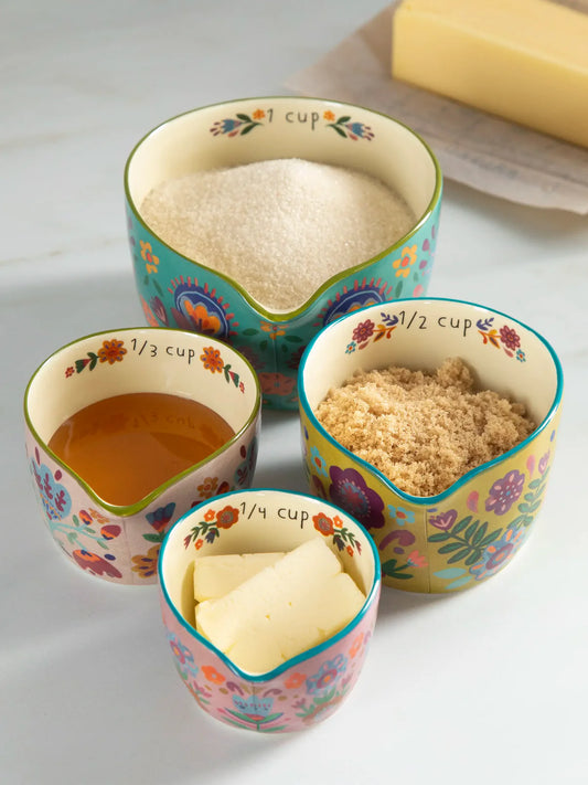 Ceramic Nesting Measuring Cups // Folk Flower