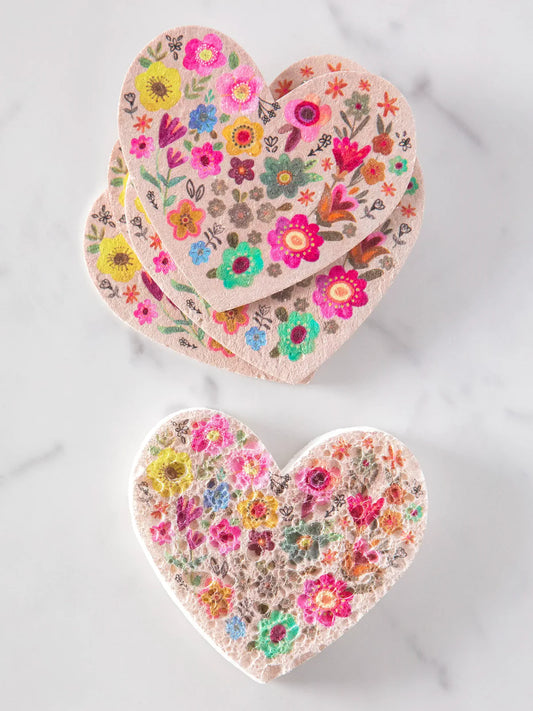 Puff Up Sponges // Set of 5 // Heart