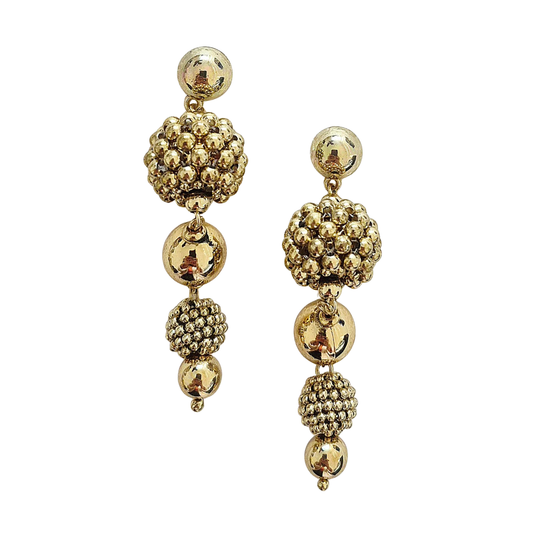 Earring // Beaded Statement // Gold