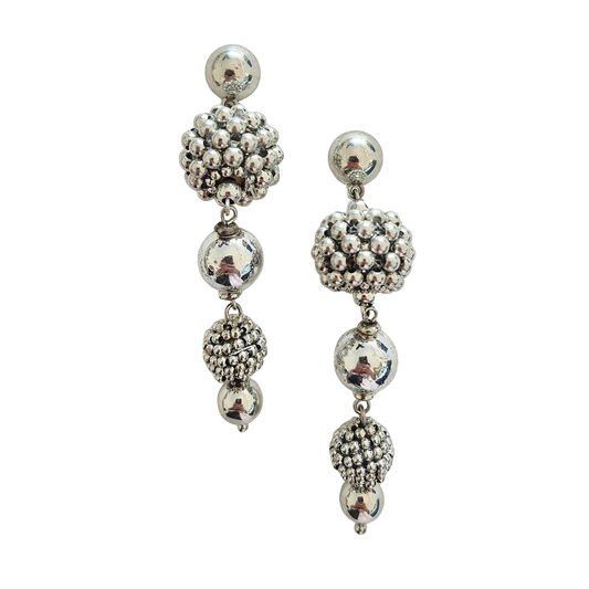 Earring // Beaded Statement // Silver