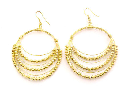 Earrings // Round 6-line Brass Bead