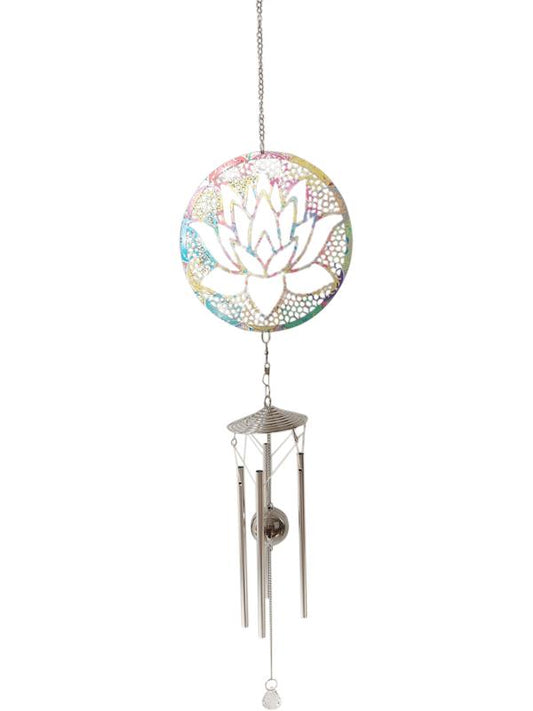 Hanging // Lotus Flower Coloured Windchime // 87cm