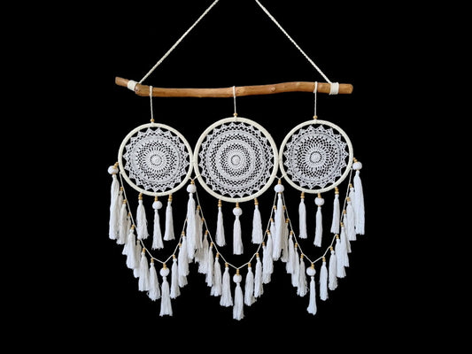 Dream Catcher // Boho Driftwood Triple Macrame // 85cm
