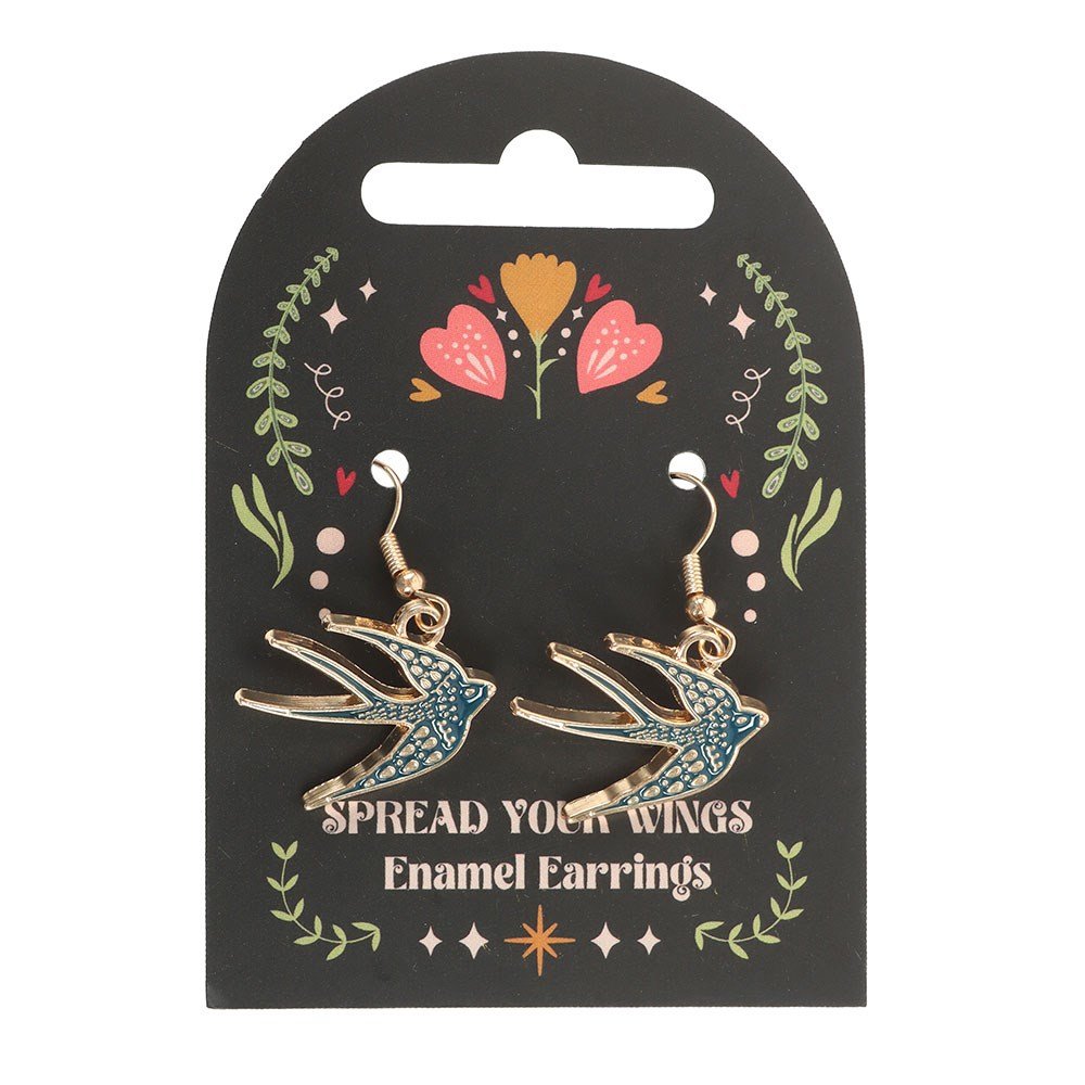 Earrings // Spread Your Wings Blue Swallow