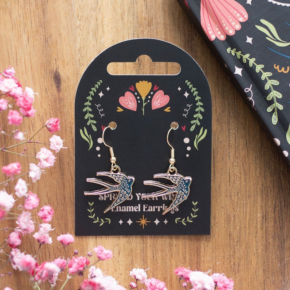 Earrings // Spread Your Wings Blue Swallow