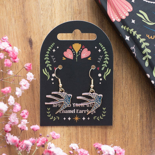 Earrings // Spread Your Wings Blue Swallow