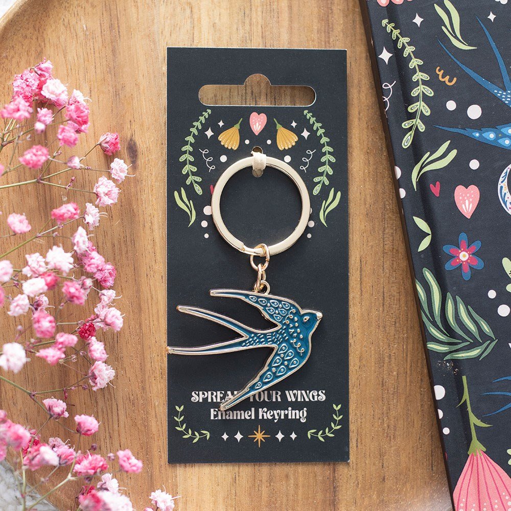 Keyring // Spread Your Wings Swallow // Blue