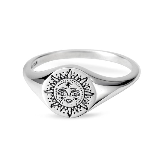 Dainty Sun Signet Ring