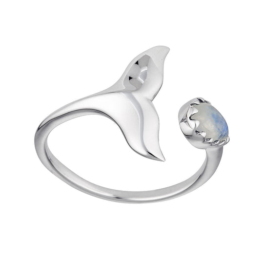 Whale Tail Moonstone Ring