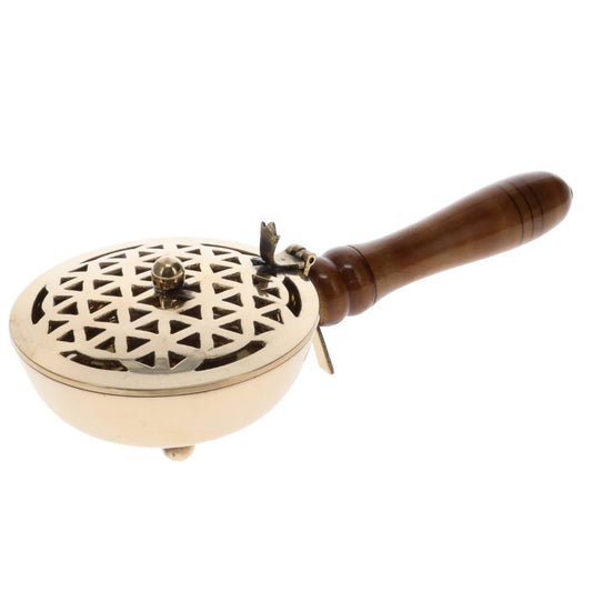 Incense // Flower of Life Brass Incense Burner with Handle