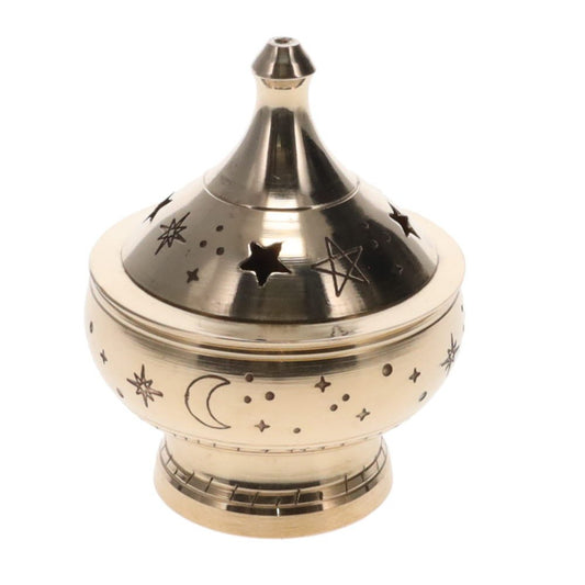 Goblet // Celestial Engraved Brass Incense Burner // 5.5cm