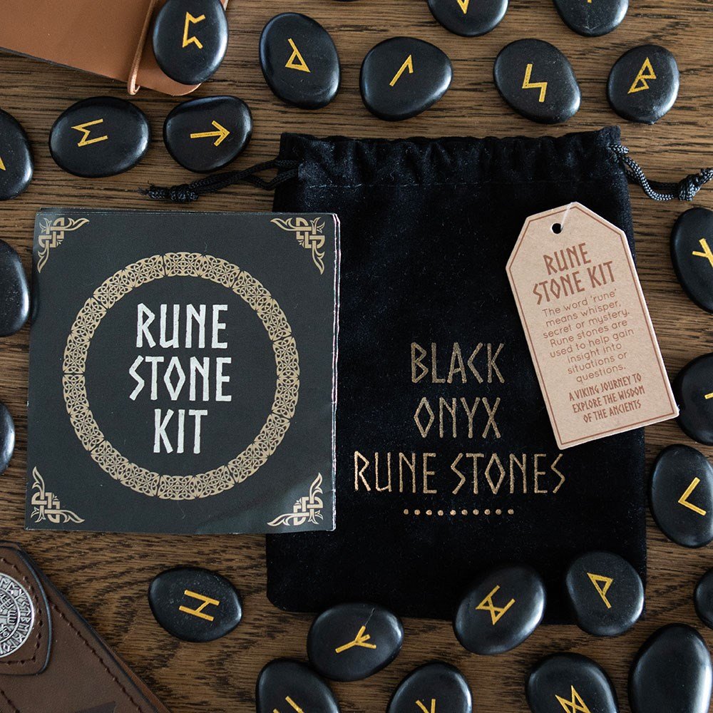 Viking // Rune Stones Set // Black Obsidian