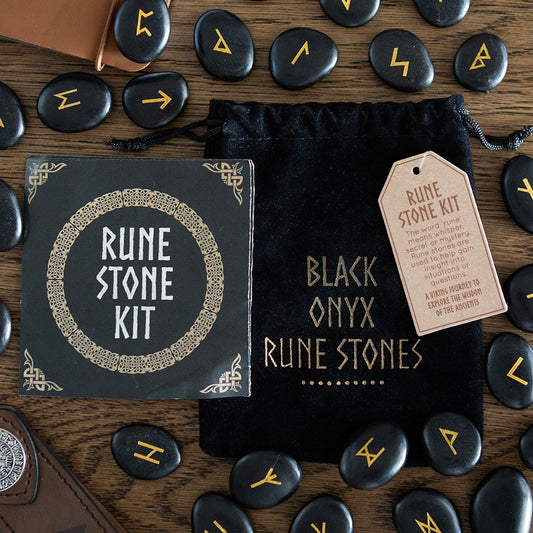 Viking // Rune Stones Set // Black Obsidian