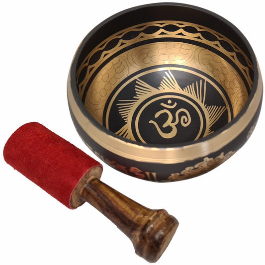 Singing Bowl // Om Mantra Black // 10 cm
