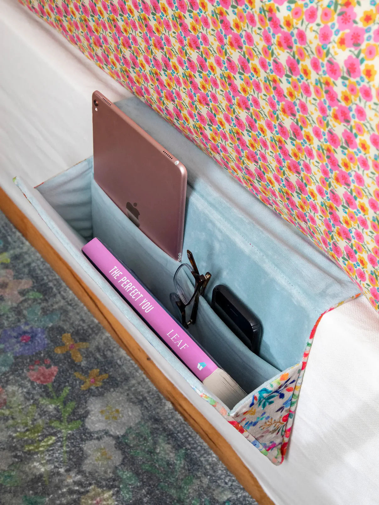 Bedside Caddy Organizer // Floral