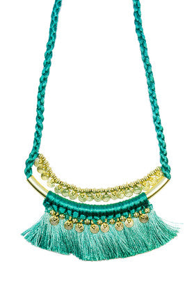 Necklace // Teal With Brass