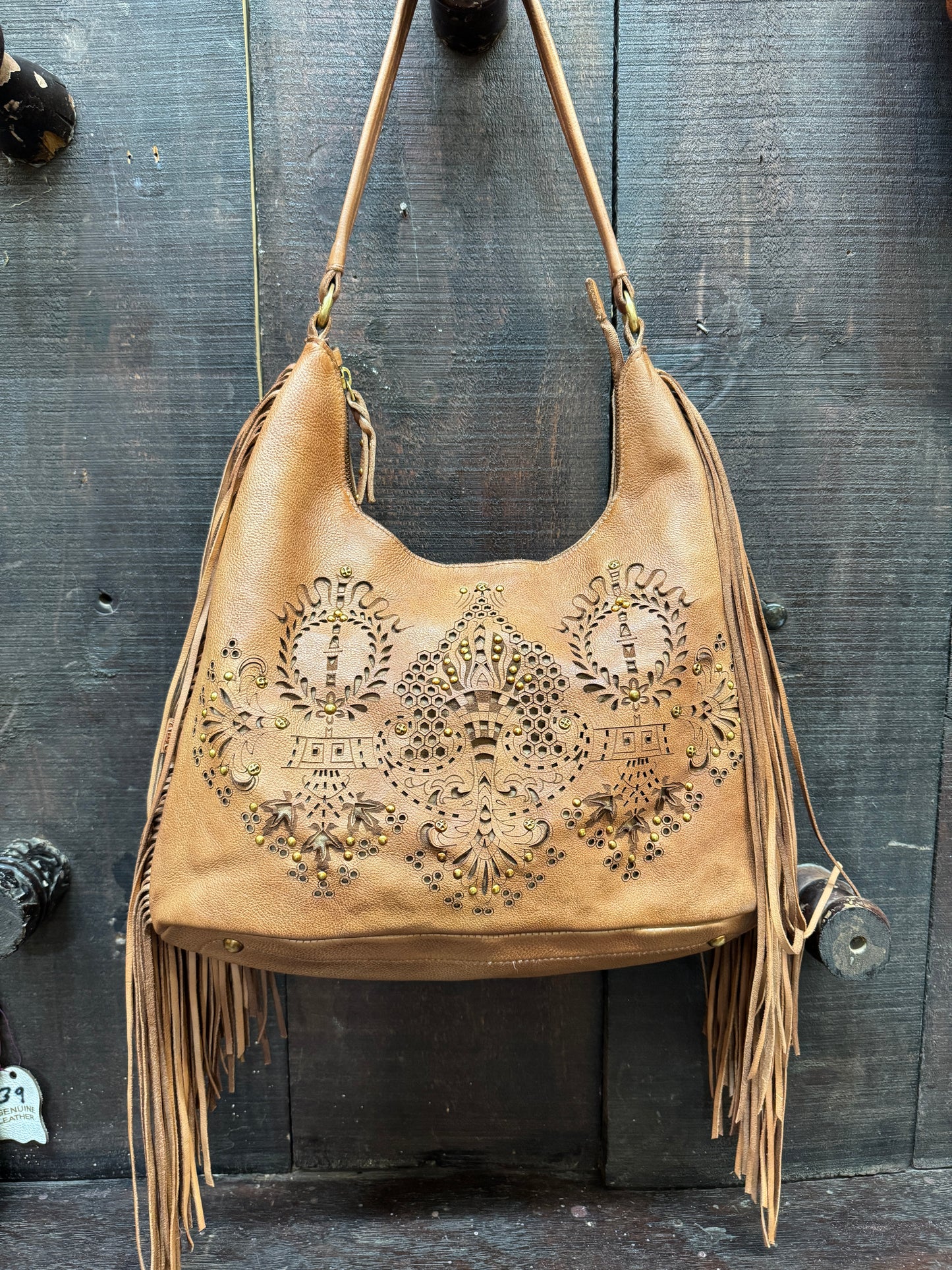 Pacho Fringe Tote // Brandy