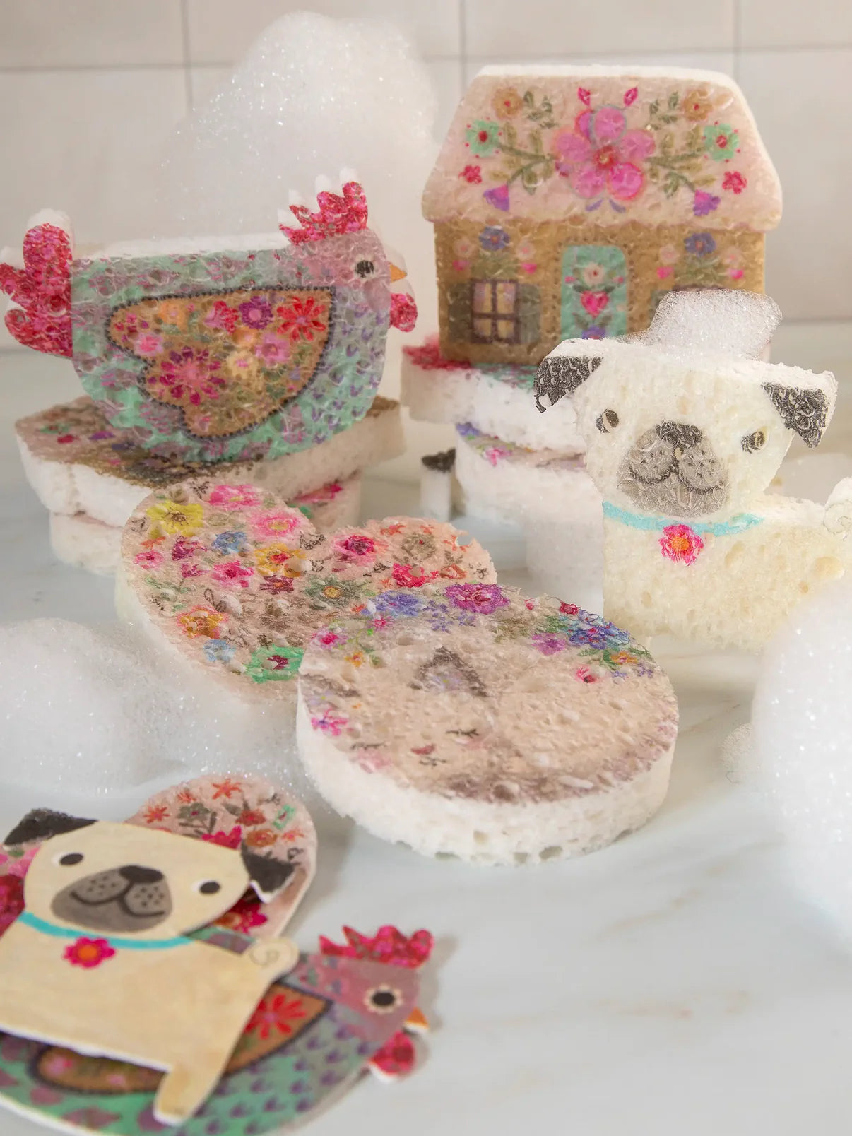 Puff Up Sponges // Set of 5 // Chicken