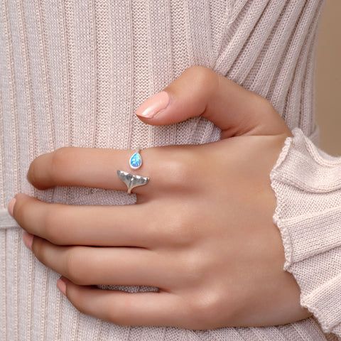 Whale Tail Opal Ring